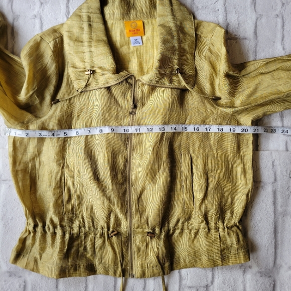 Ruby Rd. Petite gold lightweight linen jacket size 12p - Picture 7 of 13